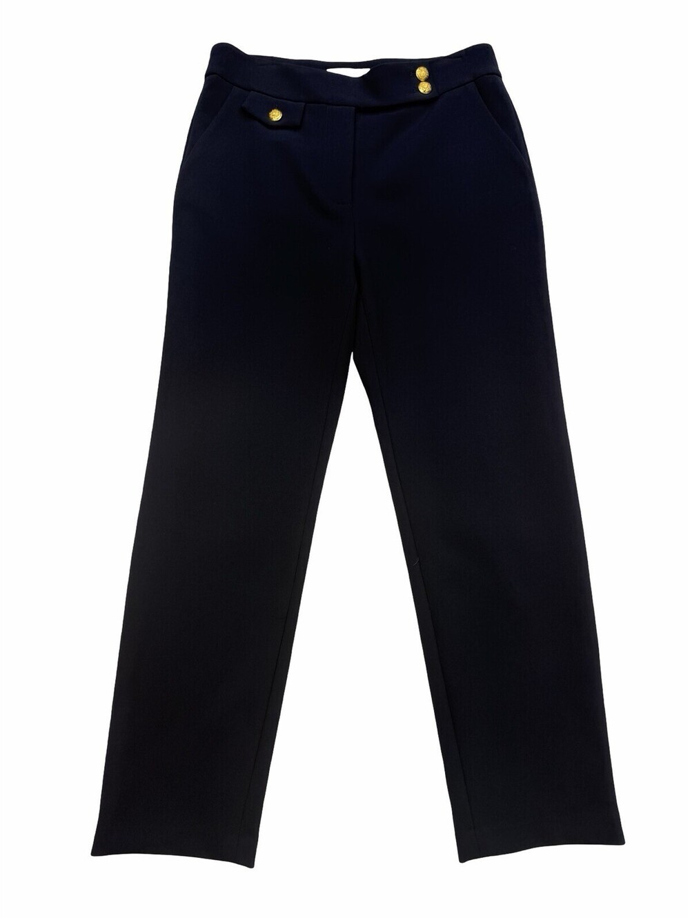 Veronica Beard Renzo Crest Button Slim Cropped Pants Navy Size US 8